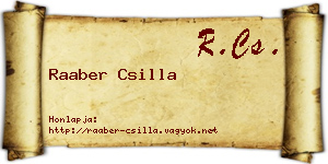 Raaber Csilla névjegykártya